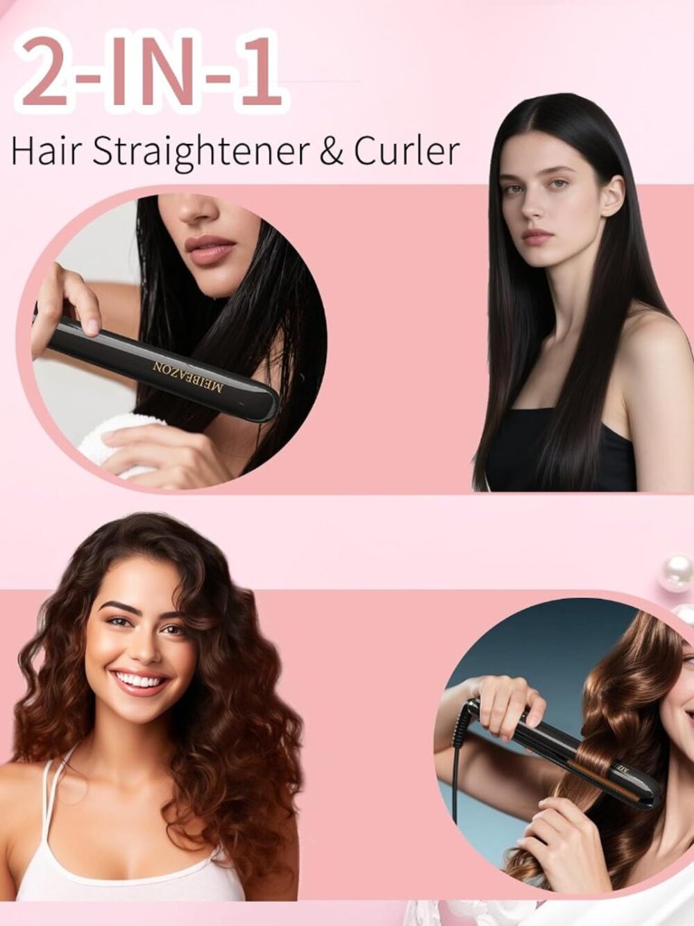 MEIBEASON Flat Iron Hair Straightener and Curler